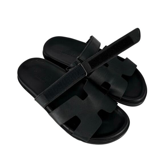 Galerie Des Tanneurs Slides Sandals Black Leather Mens Size 8.5 Designer H main image 12
